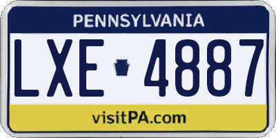 PA license plate LXE4887