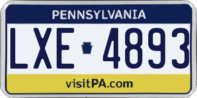 PA license plate LXE4893