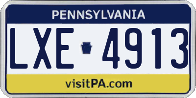 PA license plate LXE4913