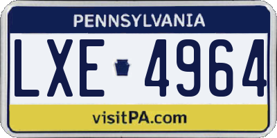 PA license plate LXE4964