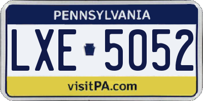 PA license plate LXE5052