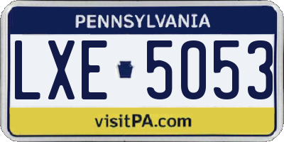 PA license plate LXE5053