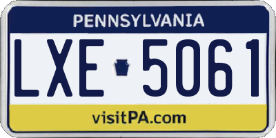 PA license plate LXE5061