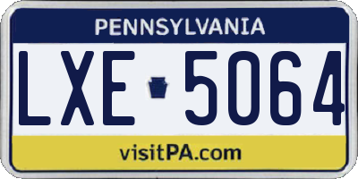 PA license plate LXE5064