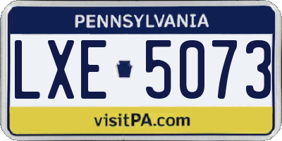 PA license plate LXE5073