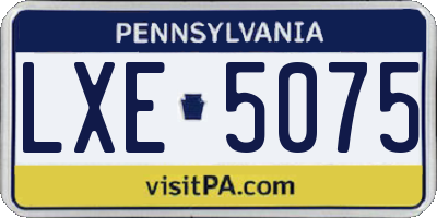 PA license plate LXE5075