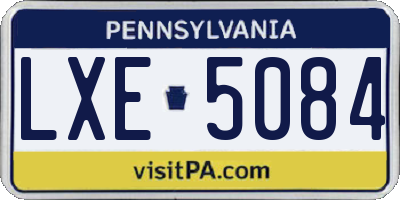 PA license plate LXE5084
