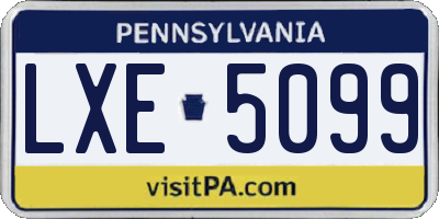 PA license plate LXE5099