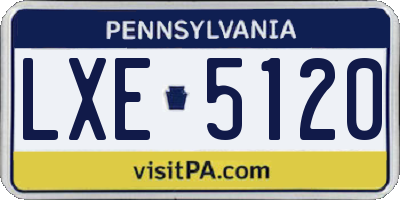 PA license plate LXE5120