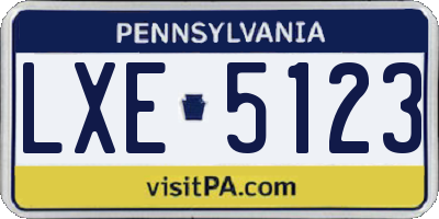 PA license plate LXE5123
