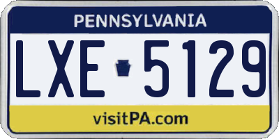 PA license plate LXE5129