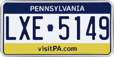 PA license plate LXE5149