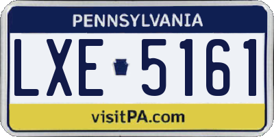 PA license plate LXE5161