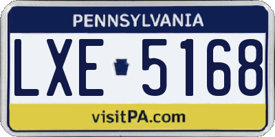 PA license plate LXE5168