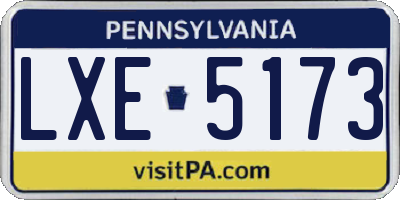 PA license plate LXE5173