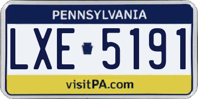 PA license plate LXE5191
