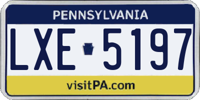 PA license plate LXE5197