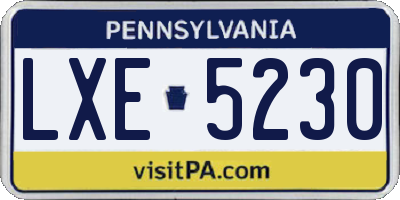 PA license plate LXE5230