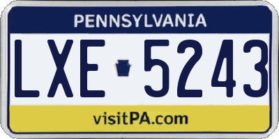 PA license plate LXE5243
