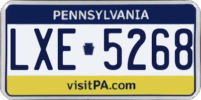 PA license plate LXE5268