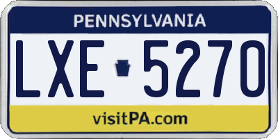 PA license plate LXE5270
