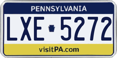 PA license plate LXE5272