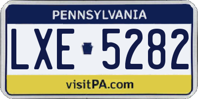 PA license plate LXE5282