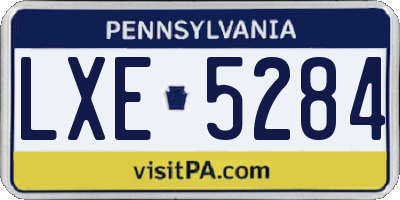 PA license plate LXE5284