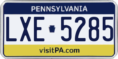 PA license plate LXE5285
