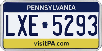 PA license plate LXE5293