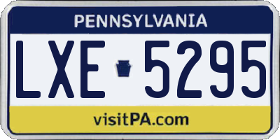 PA license plate LXE5295