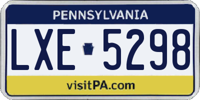 PA license plate LXE5298