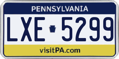 PA license plate LXE5299