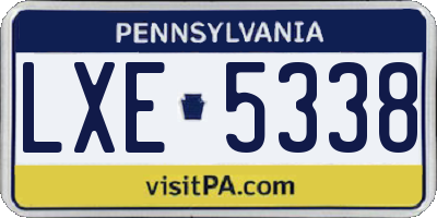PA license plate LXE5338
