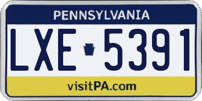 PA license plate LXE5391