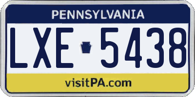 PA license plate LXE5438