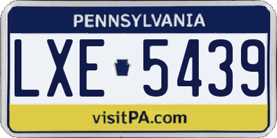 PA license plate LXE5439