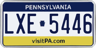 PA license plate LXE5446