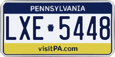 PA license plate LXE5448