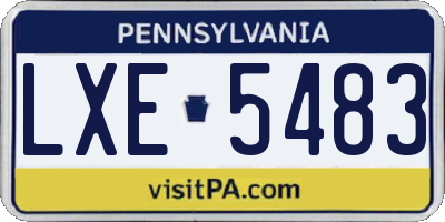 PA license plate LXE5483