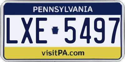 PA license plate LXE5497