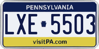 PA license plate LXE5503