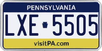 PA license plate LXE5505