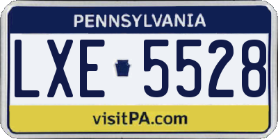 PA license plate LXE5528