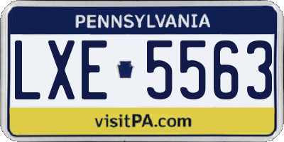 PA license plate LXE5563