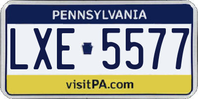 PA license plate LXE5577