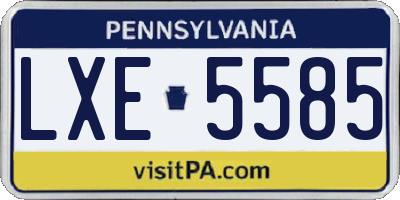 PA license plate LXE5585