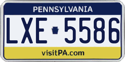 PA license plate LXE5586
