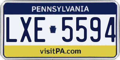 PA license plate LXE5594