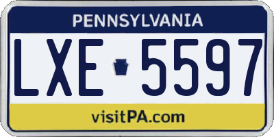 PA license plate LXE5597